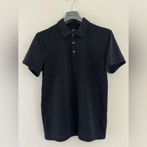 Armani Exchange Black Polo Shirt Classic Fit